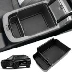 SKTU for 2024 2025 2026 Chevrolet Trax Center Console Organizer 2024-2026 Chevy Trax Insert ABS Materials Tray Armrest Storage Box 2024 2025 2026 Chevy Trax Accessories with Sunglasses Holder (Black)