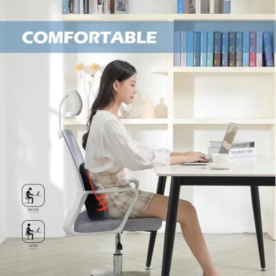 Super Cozy Lumbar Support Pillow for Car/Office Chair, 100% Memory Foam Lumbar Pillow with Breathable Removable Cover, Ergonomic Design - Back Support for Back Pain Relief(Adjustable Strap, Black) - Image 7