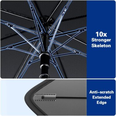 2026 Windshield Sun Shade Umbrella, Foldable Car Umbrella Sunshade with UV Block Car Front Window (Heat Insulation Protection) for Auto Windshield Covers Trucks Cars (Large) - Image 6