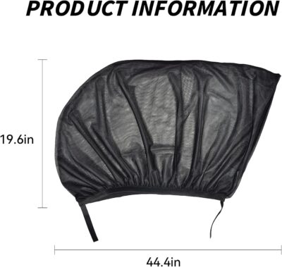 2PCS Car Windshield Sun Shade, High Elasticity Mesh Rear Side Window Sunshades, Stretchable UV Protection, Breathable Design for Heat Reduction, Easy Installation, Universal for SUV, Truck, RV - Image 2