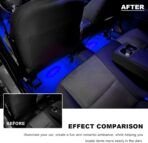 Car LED Strip Light, 12V 24 LEDs Neon Ambient Lighting Night Light w/Cigarette Adapter Plug, Under Dash Atmosphere Lights Decorative Lamp (Blue, USB Port) - Image 3