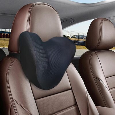 Super Soft Car Headrest Pillow, 100% Memory Foam Car Neck Pillow with Adjustable Strap & Breathable Removable Cover, Ergonomic Design - Travel Pillow Car Pillow for Neck/Back Pain Relief(Black, 1PC) - Image 8