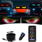 Multifunctional Bright 2PCS Devil Eyes for Cars Windshield - 19in x 5in [ Upgraded Chip Two Screens 100% Synchronized ] Programmable LED Eyes for Car - Flex LED Display - Sized Cars/SUVs/Trucks