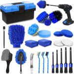 TTRCB 27Pcs Car Detailing Kit, Car Cleaning Kit, Car Detailing Brush Set, Drill Brush Set, Car Detailing Brushes, Car Wash Kit, Car Accessories, Car Cleaning Supplies for Interior, Exterior, Wheels