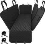 Mancro Dog Hammock for Car, 2025 Upgraded 600D Heavy Duty Waterproof & Scratch-Resistant Dog Car Seat Cover, Back Seat Pet Cover for Dogs with Sedan, Trucks and SUVs, Standard, All Black