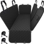 Mancro Dog Hammock for Car, 2025 Upgraded 600D Heavy Duty Waterproof & Scratch-Resistant Dog Car Seat Cover, Back Seat Pet Cover for Dogs with Sedan, Trucks and SUVs, Standard, All Black