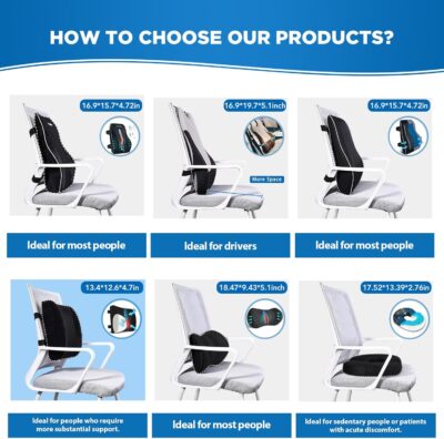 Lumbar Support Pillow for Office Chair Car Lumbar Pillow,Memory Foam Back Cushion with Breathable 3D Mesh Lumbar Support Orthopedic Backrest for Lower Back Pain Relief Ergonomic, LowerBackSupportBlack - Image 9