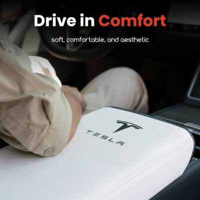 Polwlamks Center Console Armrest Cover for Model Y/Model 3, Soft Leather Pad Armrest Protector Armrest Box Cushion Compatible with New Tesla Refresh Model Y (2020-2026) / Model 3 (2019-2025) - Image 5