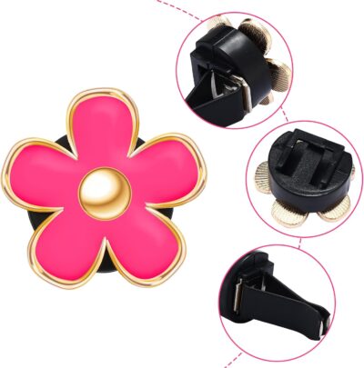 Frienda 6 Pcs Daisy Flower Air Vent Clip Accessories Air Conditioning Outlet Clip Car Air Freshener Dashboard Accessories Charm Car Inter Decor(3 cm, 3.3 cm,Red, Pink, White) - Image 3