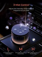 Battery Operated Waterless Diffuser – Portable Scent Machine for Car, Office & Bedroom, Ultrasonic Aroma Mist with 9 Color LED Light, Mini Essential Oil Diffuser Purple Black - Image 3