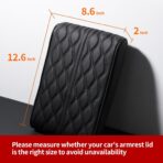 Car Center Console Heighten Cover, Leather Memory Foam Car Armrest Booster Pads, Leather Car Armrest Cover Protector, Suitable for Most Vehicles, SUVs, Trucks, Cars (Black) - Image 5