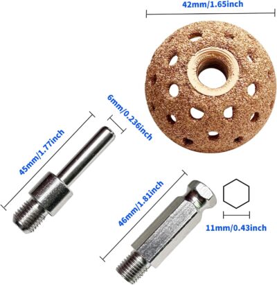 53Pcs Tire Patch Kit Heavy Duty, Tire Repair Tools 42 mm Tungsten Steel Buffing Wheel with 32/42/58mm Tire Patches, Inner Liner Scraper, Tire Patch Roller for Car Motorcycle Bike tractors Grinding - Image 2