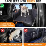 YJGF Dog Back Seat Extender for Truck,Truck Seat Cover Back Seat,Dog Hammock for Truck,Pet Seat Covers for Dogs,Hard Bottom Seat Extender for Dogs(Black,for Full Size Truck) - Image 3