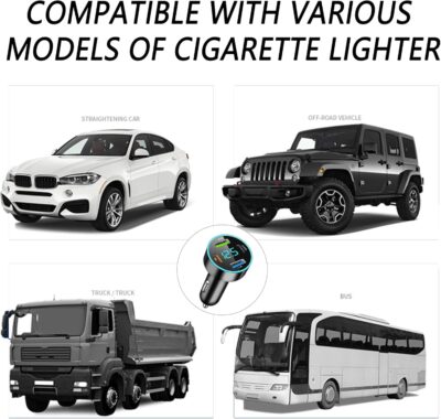 4-Port USB Car Charger,Car Charger Adapter with Blue LED,PD+QC3.0+Type C Ports Car Charger Adapter for Car Truck SUV Compatible with iPhone/Android (QC3.0+PD+2.4A+Type-C) - Image 7