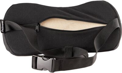 Fellowes Breyta Lumbar Cushion – Ergonomic Back Support, Adjustable Strap, Compact and Portable, Eco-Friendly Materials, 5 Year Warranty, Ideal for Office and Home - Image 2