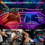 Acrylic Interior Car Ambient Lighting, Interior RGB LED Strip Kit with Music Sync Mode, 55 Inch Length Suitable for Pickup, Trucks, SUV and Large Vehicles (6 in 1) - Image 6