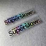 Car Styling Sticker for Japanese Superslow Snail Creative Words Auto Oil Tank Window Body Vinyl Computer Case Motocross Decals (M 10x2.5cm Laser 2PCS)