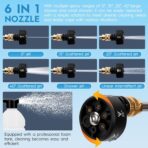 18 bar Cordless Pressure Washer, 6L/min Portable High Pressure Electric Washer with 2 Batteries, 6 in 1 Nozzle Cordless Battery High Pressure Washer, Sprays 6-10m Away, for Car/Patio/Floor Cleaning - Image 2