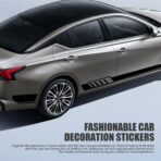 2 PCS Car Side Skirt Decals, 88.58" x 4.52" Long Stripes Stickers, PVC Auto Personalized Stickers, Waterproof Body Decoration, Universal for Most Cars, Trucks, SUVs (Black) - Image 5