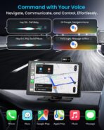 IK9 9" Wireless CarPlay & Android Auto Screen, Portable Car Stereo with 4K Dash Cam & 1080p Rear Camera, CarPlay with Backup Camera, Touch Screen GPS Display, Mirror Link, Apple Car Play Screen - Image 3