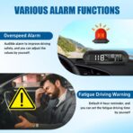 Wireless Heads Up Display for Cars Solar GPS Digital Speedometer with LCD Screen Overspeed Alarm KMH/MPH Time/Altitude/Temperature/Speed Display, Vibration Wake-Up, Auto-Brightness Adjustment - Image 5
