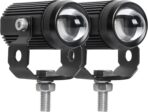 EXZEIT Led Driving Light for Motorcycle, High Low Beam Function 1.3'' Fog Lights Aux Light for Motorcycle e-Bike ATV UTV, 12/24V, 30W, 6000 Lumens 2 pcs (White Light)