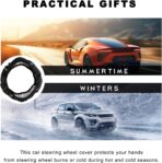 Bling Car Steering Wheel Cover, 15 Inch Sparkly Rhinestone Soft Leather Steering Wheel Protector, Non-Slip Universal Auto Elastic Steering Wheel Covers for Women Girls (Black) - Image 6