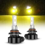 SEALIGHT 9006 LED Fog Light Bulbs Yellow, 600% Brightness 9006 HB4 LED Fog Light, 3000K Amber Strong Penetration 9006 Fog Light Led Bulb Yellow Replacement for Cars,Trucks(Pack of 2)