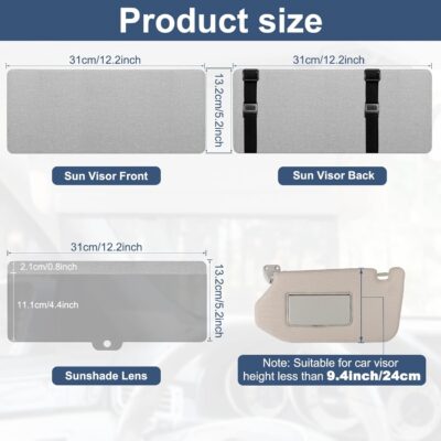 NAZZO Polarized Car Sun Visor Extension, Upgraded Magnetic Sunshade with PC Lens, Anti-Glare Car Visor Sun Blocker for Safe Driving, UV-Filtering/Protection - Image 5