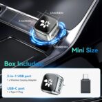 2026 Upgraded Wireless CarPlay Adapter, 2-in-1 Mini CarPlay Adapter for iPhone & Android, 3 Second Auto Stable Connection with Zero Latency, Plug & Play for 2016+ Cars with USB-A/USB-C Ports - Image 7