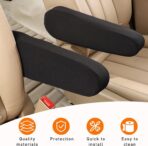 Kewucn 2 PCS Car Front Seat Armrest Covers, Elastic Fabric Auto Seat Armrest Protectors, Universal Seat Arm Rest Cover Replacement, Vehicle Interior Decor Accessories (Black) - Image 4