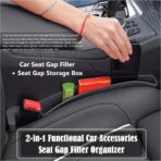 Car Seat Gap Filler Organizer, Auto Side Seat Gap Storage Box for Your Cars, Trucks 2 Pack, Universal Car Accessories Gap Filler Organizer to Fill the Gap Space Between the Console and Seats, Black - Image 8