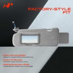 A-Premium Driver Left Side Sun Visor Compatible with Nissan Sentra 2013 2014 2015 2016 2017 2018 2019 - Without Vanity Light, with Vanity Mirror, with sliding sun visor extension, Gray - Image 3