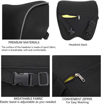 Car Seat Neck Pillow, Headrest Cushion Relieve Neck Pain for & Muscle Tension,100% Memory Foam Neck Support Head Pillow for Ergonomic Design - Image 2