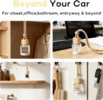 C Classy Car Air Freshener Hanging 2 Pack, Mahogany Teakwood Essential Oil Diffuser for Cars, Cute Glass Bottle Car Accessories for Women & Men Gift, Long-Lasting Fragrance, Made in USA - Image 4