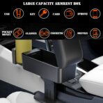 Sporacingrts Universal Car Armrest Storage Box with Cup Holder Ergonomic Adjustable Wrist Support Center Console Organizer Multifunctional Storage Solution for Cars SUVs Trucks (Black) - Image 5