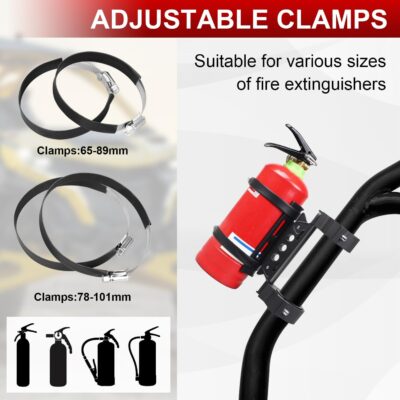 Quick Release Roll Bar Fire Extinguisher Mount Holder Bracket Kits Compatible with for UTV Polaris RZR Pioneer Can Am Maverick X3 Commander Talon ATV Jeep Wrangler with 1''-2'' Roll Cage - Image 5