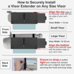 Veharvim Sun Visor Extender for Car with 2 Side Sunshade, Polarized UV400 Visor Extender Attachment for Car Visor with PC Lens,Anti-Glare for Safe Driving (2 Side Panel) (Red Zipper, Driver Side) - Image 5