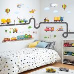 DECOWALL SG2-2107 Construction Transportation Wall Decals Car Truck Tractor Road Stickers for Kids Boys Living Room Decor Bedroom Playroom Nursery Peel and Stick Removable - Image 3