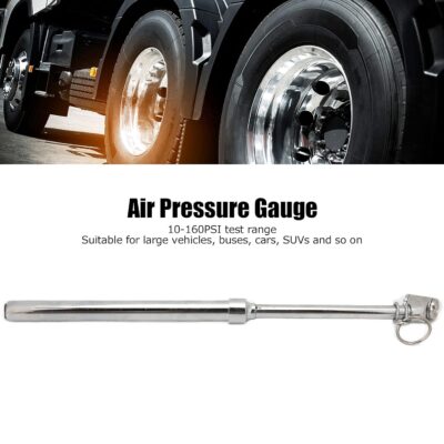 Heavy Duty Zinc Alloy Dual Head Tire Pressure Gauge Portable Pencil Style Semi Truck Tools for Large Vehicle Bus Car SUV Tire Pressure Monitoring and Routine Maintenance - Image 3