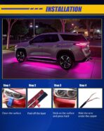 Car Led Light Strip,Pink Interior Lights for Trucks 30CM 15 SMD IP67 Waterproof Car Underglow Lights for Car Motorcycles Boat Golf Cart Home Decoration with 3M Tape - Image 4