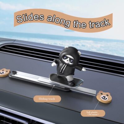 Kwak's Car Dashboard Decor Cute Interior Accessories Ornaments (Black) - Image 2