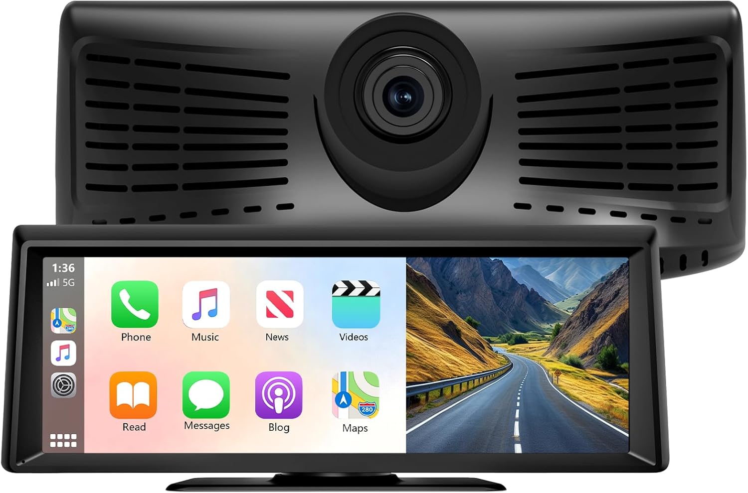 71IFAswZAVL._AC_SL1500_.jpg 8.1" Portable Wireless Carplay Screen for Car, 2K Dash Cam & 1080P Backup Camera, Touchscreen Car Stereo with Apple Car Play/Android Auto, GPS, Bluetooth, Mirror Link, Voice Control for All Vehicles - Image 1