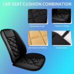 Chezope Car Seat Cushion with Back Support Pillow, Car Seat Cushion for Long Driving, Breathable Car Seat Protector, 1.2'' Thick Memory Foam Design for Pain Relief, Seat Pad for Car SUV Truck (Black) - Image 3