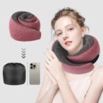 Travel Pillow, 100% Pure Memory Foam Neck Pillow for Airplanes, Comfortable Breathable Cover, Travel Essentials for Plane, Car, Train and Home, Red - Image 4