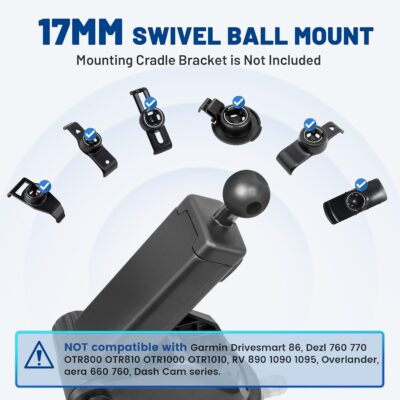 EWAY for Garmin GPS Mount w/Telescopic Extension Arm, Replacement Dash Ball Mount Holder for Dashboard Windshield Windscreen for Garmin Nuvi RV Dezl Drive Drivesmart Zumo Driveassist DriveLuxe - Image 6