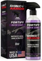 Car Wax Spray and Ceramic Coating for Cars - 3 in 1 Waterless Car Wash and Detailing - Quick Effect Coating Agent for Car - High Gloss Car Coating Spray, Shiny Car Stuff by Shine Armor - 8FlOz
