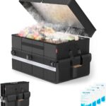 Cooler Bag – Soft Travel Cooler Holds 45 Cans, Stays Cold for 8H & Warm for 6H – Portable Car Trunk Organizer for Camping, Beach, Picnic