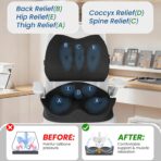 Seat Cushion Lumbar Support Pillow for Office Chair, X Large Memory Foam Chair Cushions for Sciatica Tailbone Pain Relief Coccyx Pad for Wheelchair, Car, Home, Office, Desk - Image 4