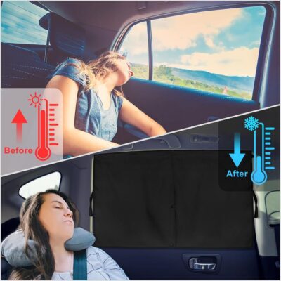 Car Window Shades, 2 PCS Magnetic Double Layer Auto Sun Shade for Side Windows Privacy Full Covers/Half Shade Options Back Car Window Curtains for Baby Protection - Image 8